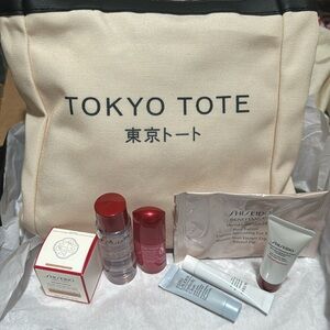 New Shiseido tote bag and skincare